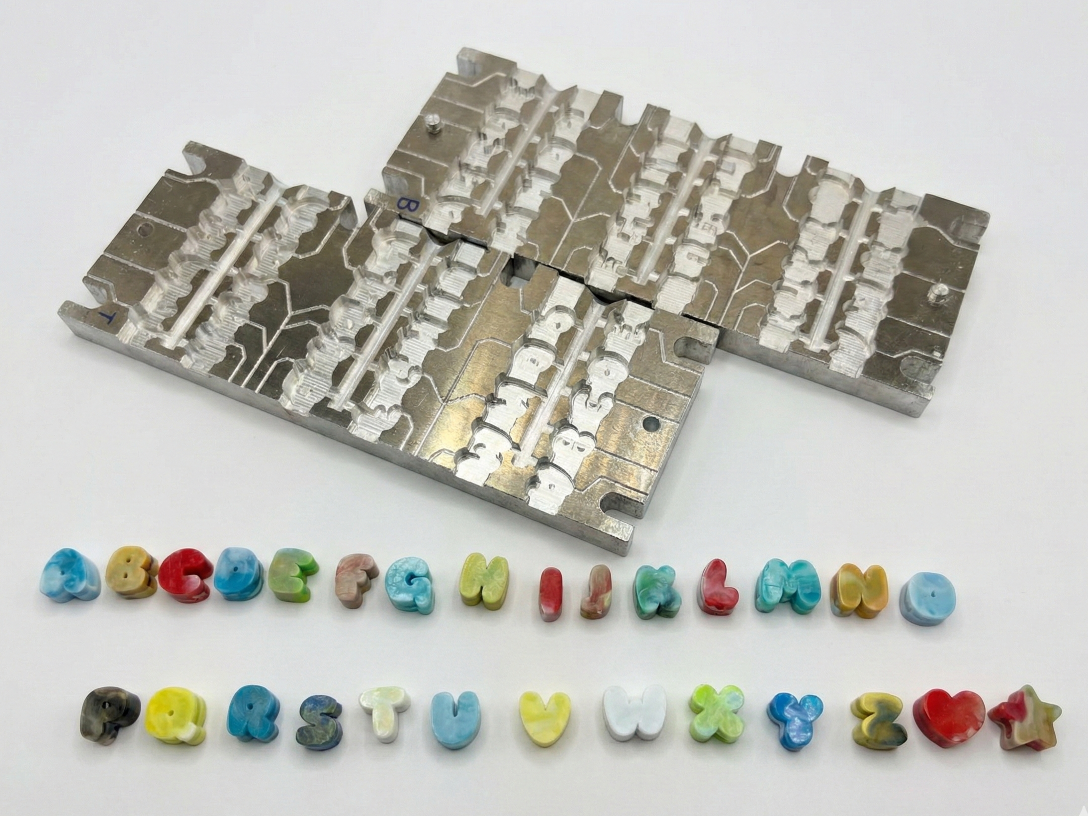 アルファベットビーズ金型(26文字+♡☆)