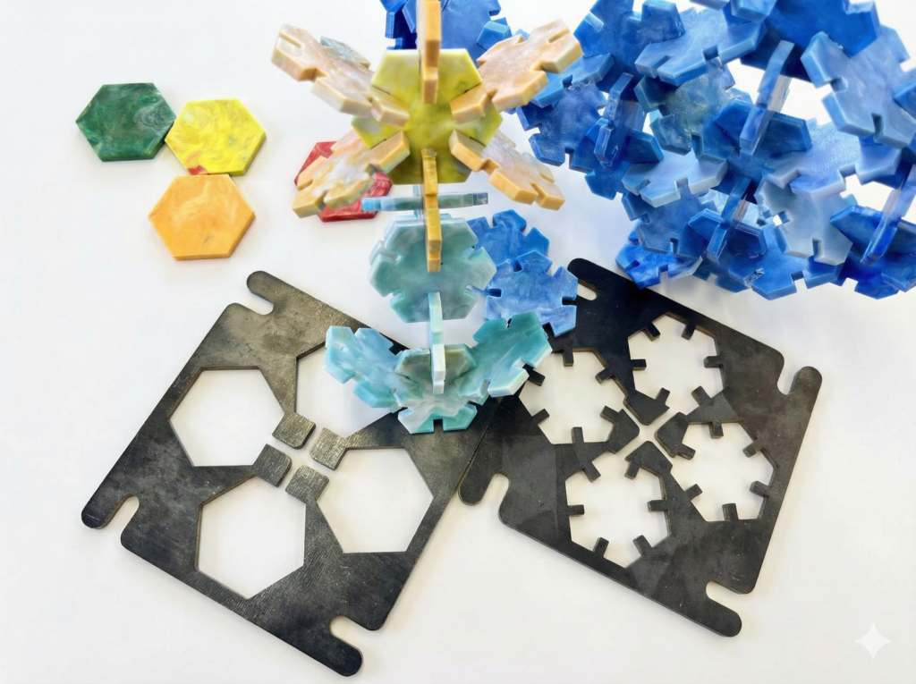 スチール製プレート金型(ヘキサmini・パズル)